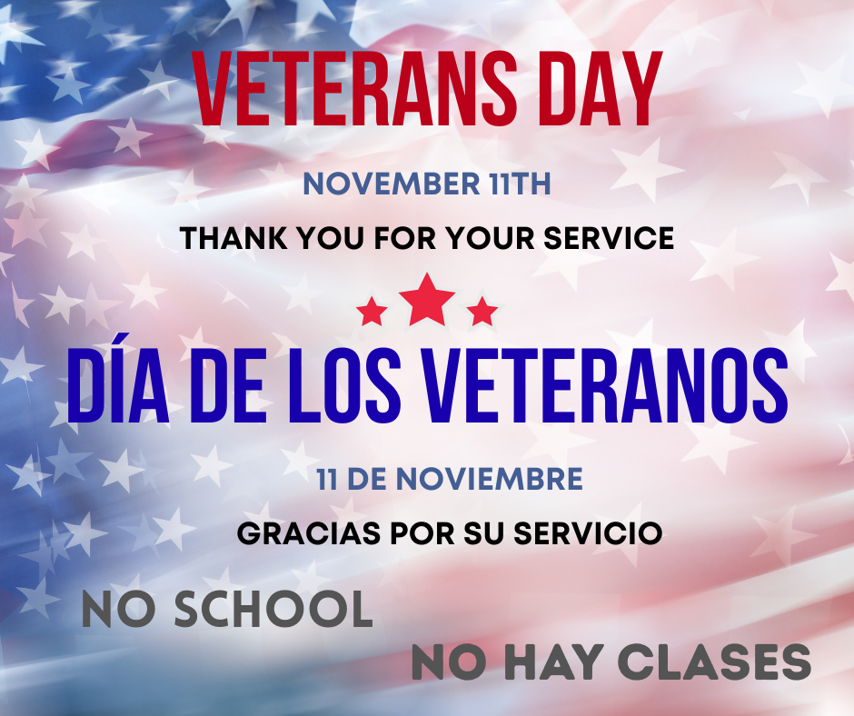 Veterans Day No School reminder