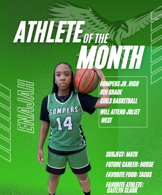 Poster announcing Gompers Athlete of the Month
