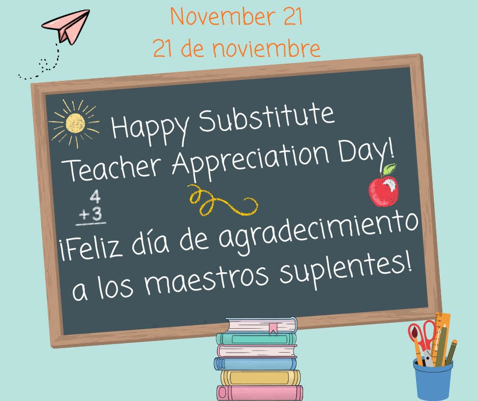 Happy Substitute Teacher Day flyer
