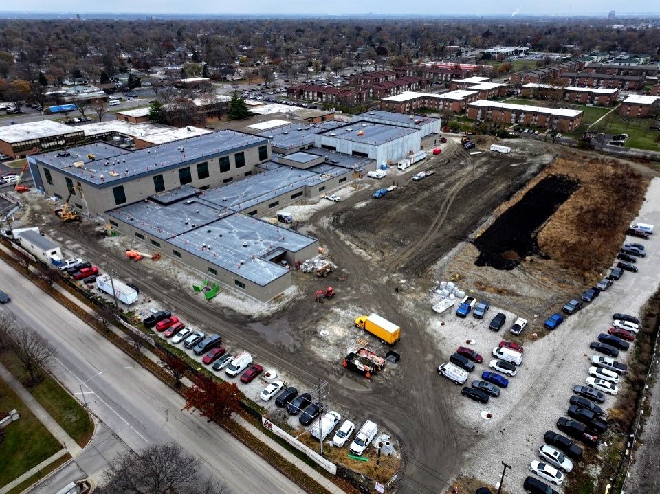Aerial view of the new Hufford Junior High School.