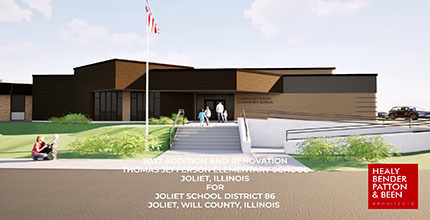 Architect drawing of the Thomas Jefferson School addition