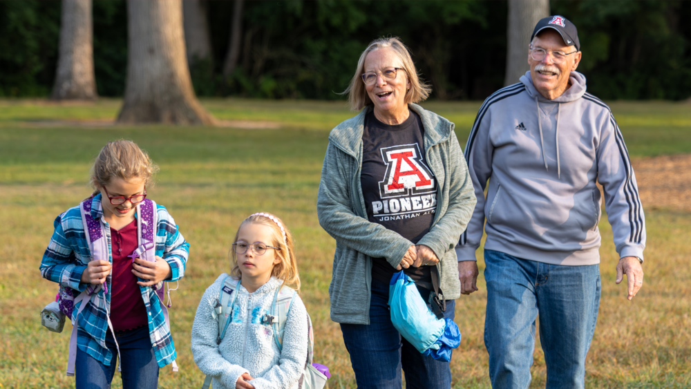 MES students with grandparents