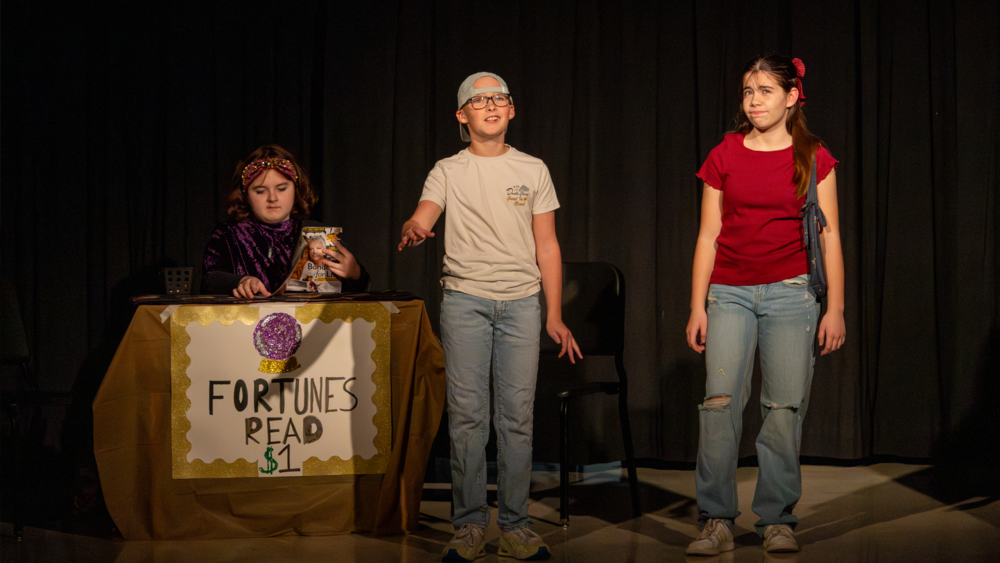 junior high students performing school play