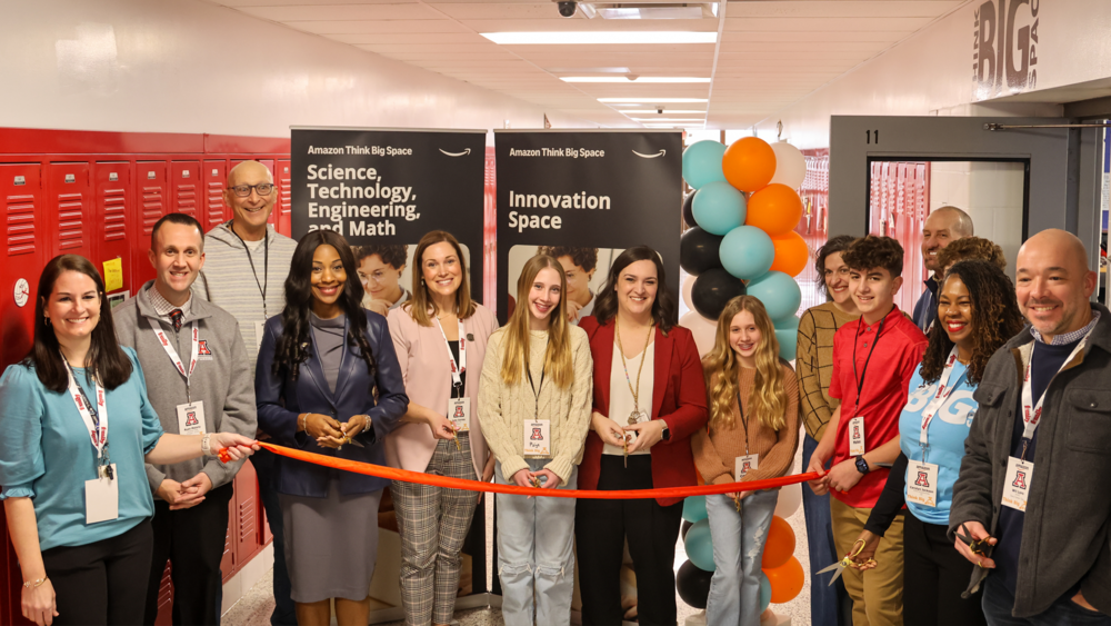 ribbon cutting at JAJHS Think Big Space