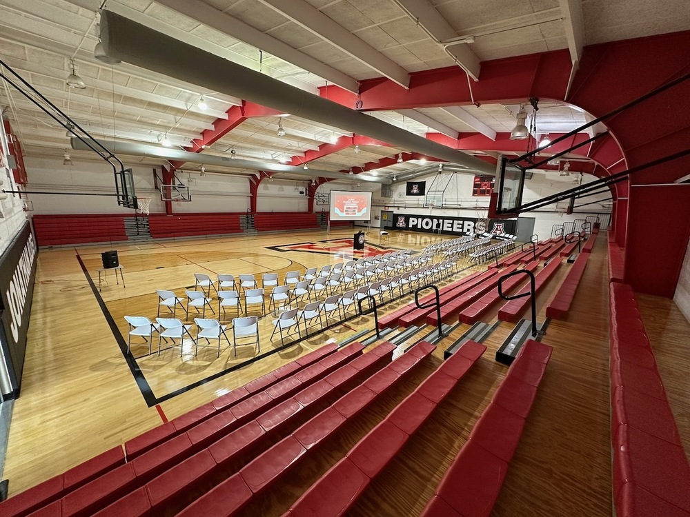 Gym with chairs set up