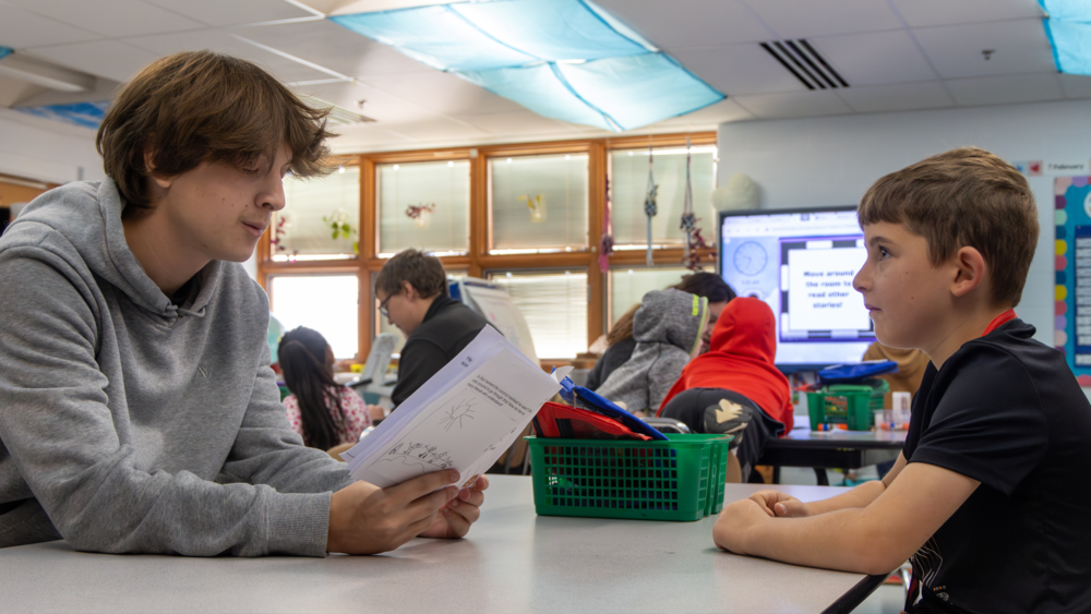 JAHS and MES students reading