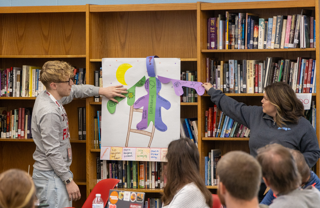 staff presenting project