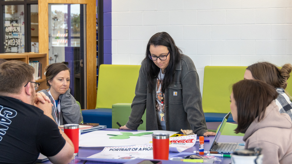 staff discussing project