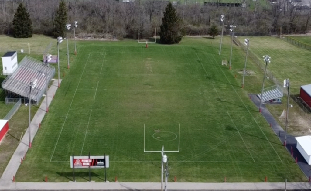 Aerial photo of junior high stadium