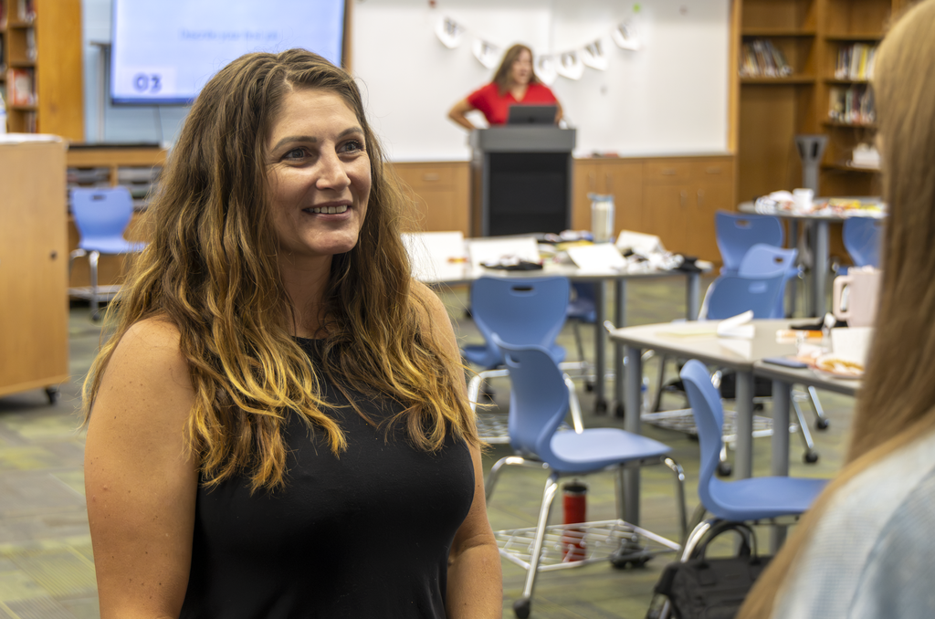teacher smiling