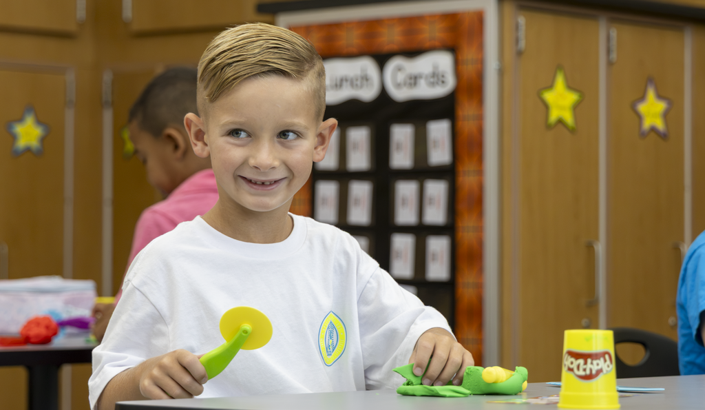 KG student smiling