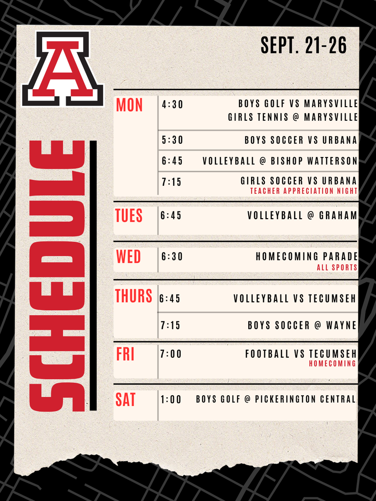schedule of events