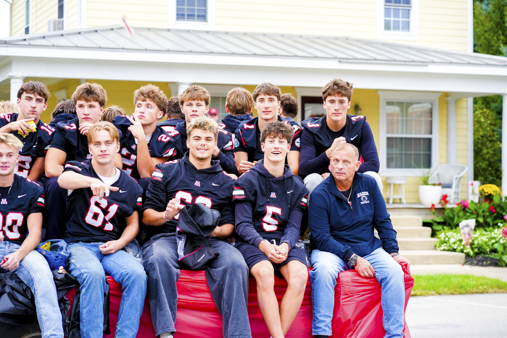 football team at parade