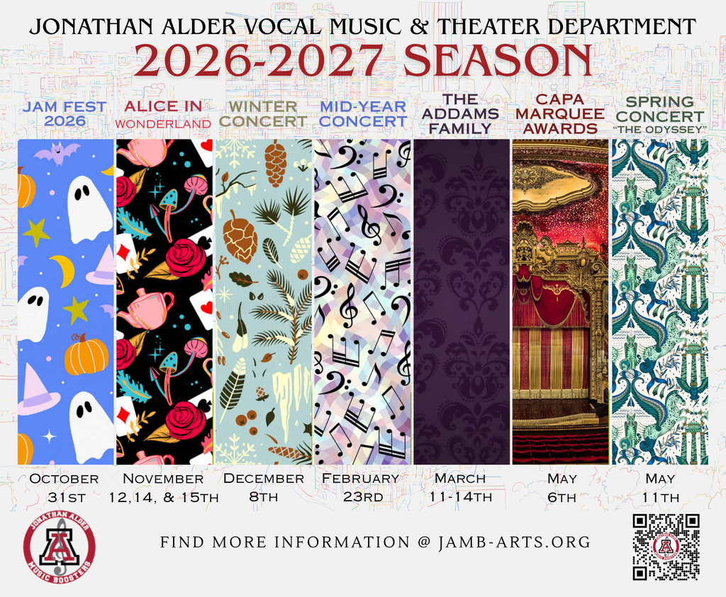 2026-27 Vocal Music and Theater Dept. schedule