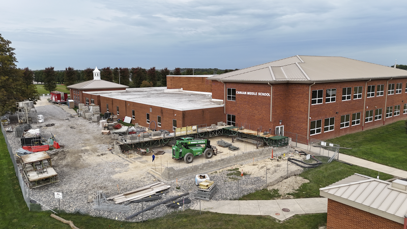aerial of canaan construction site
