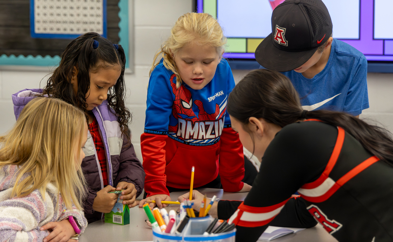 students collaborating