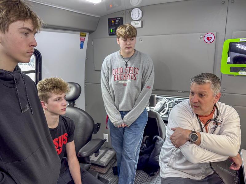 junior high students in ONU Mobile pharmacy