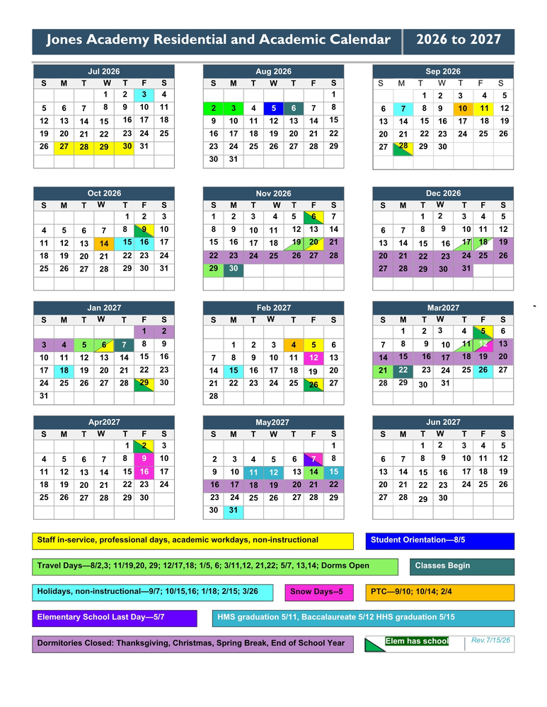 Academic Calendar 2026-27