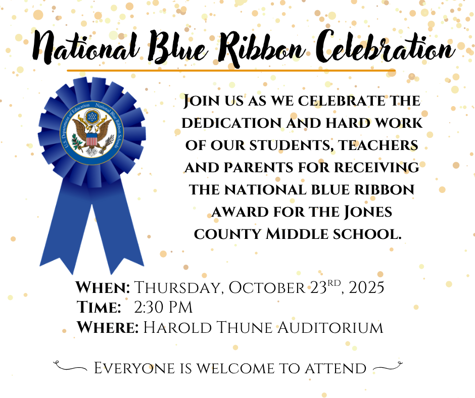 National Blue Ribbon Celebtation October 25th, 2025 at 2:30 PM in the Harold Thune Auditorium