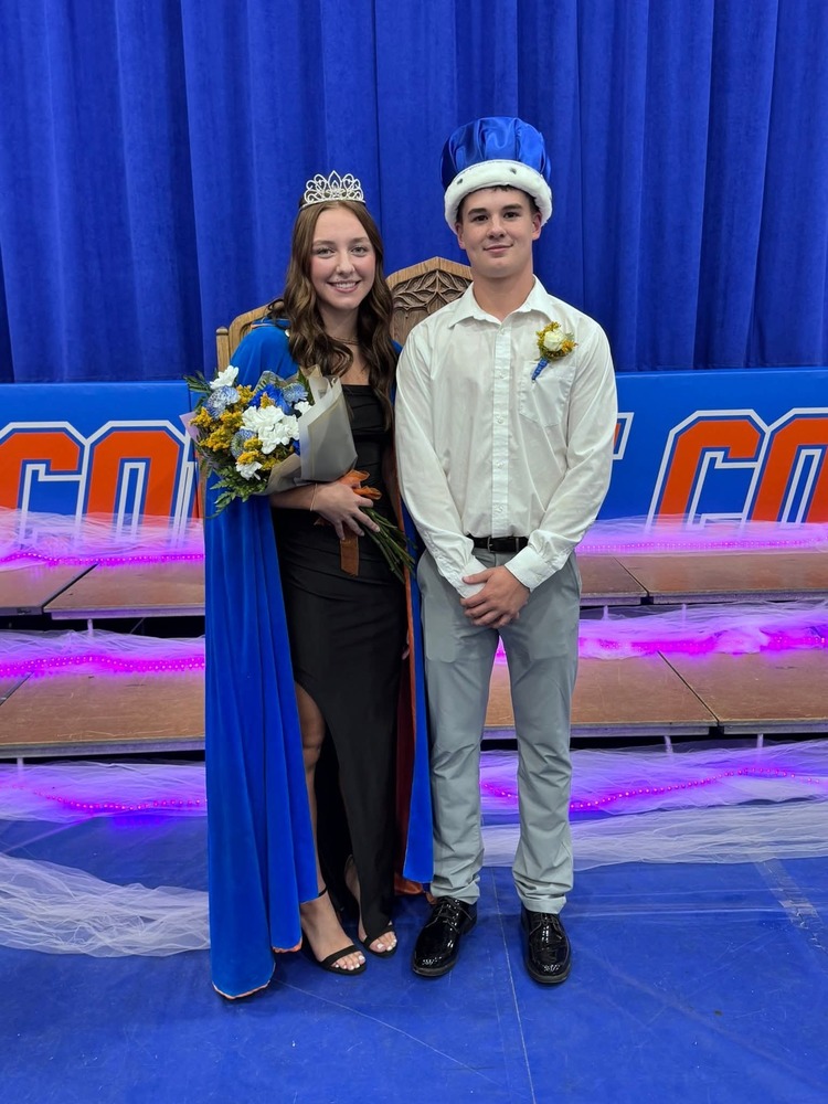 Homecomiing 2025 King Bryer Kinsley and Queen Mallory Venard