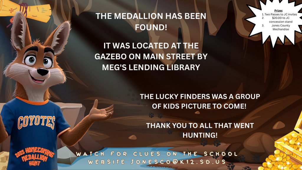 medallion has been found
