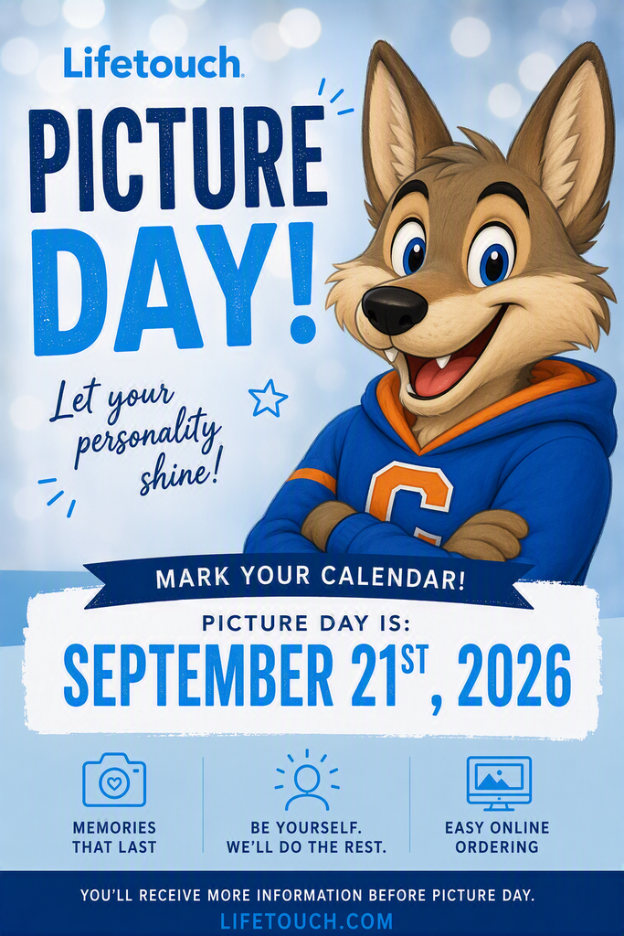 School Picture day Monday, Septemeber21st, 2026