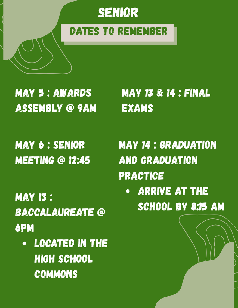 Senior dates to remember