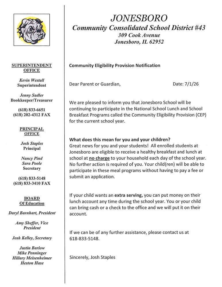 CEP letter