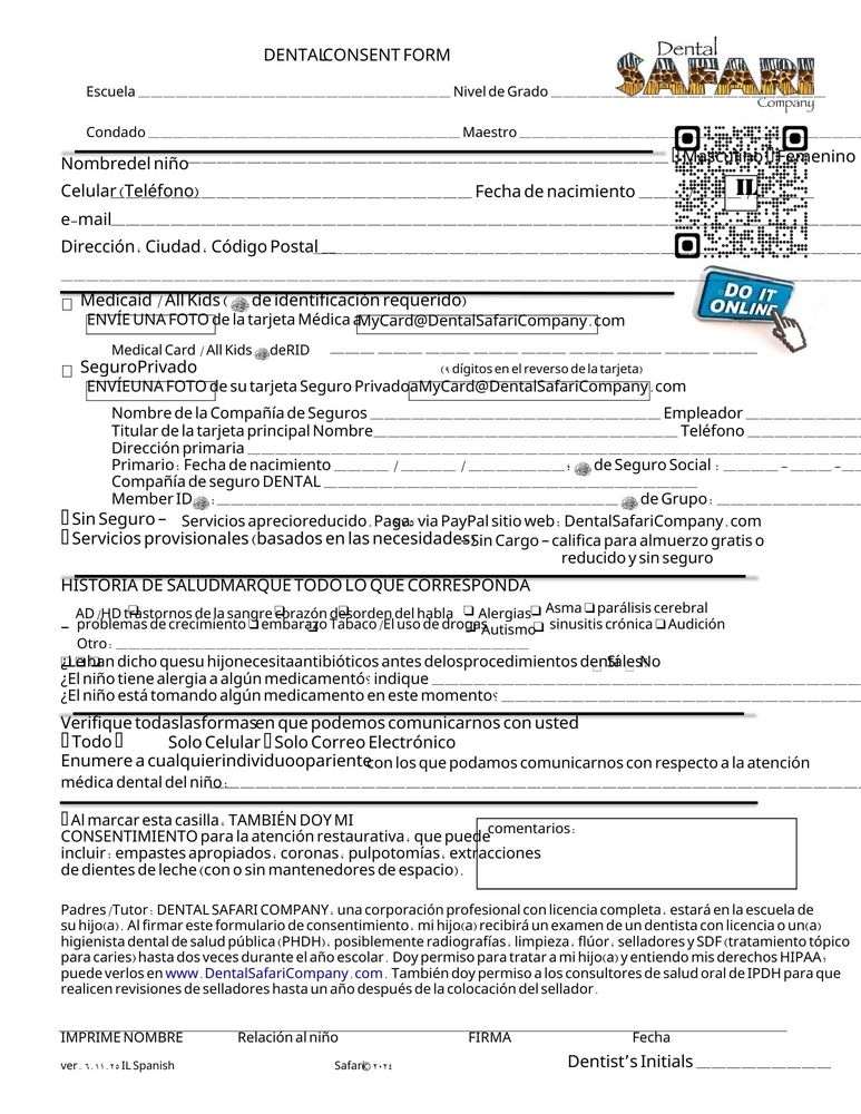 Consent Form Spanish