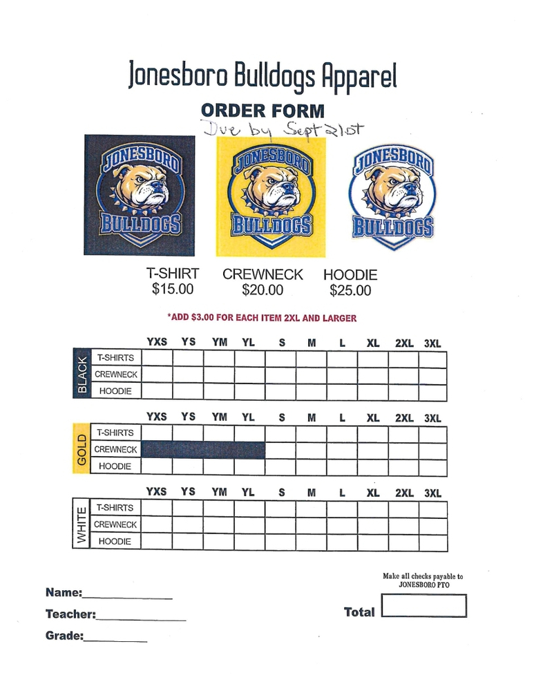 T-Shirt order PTO