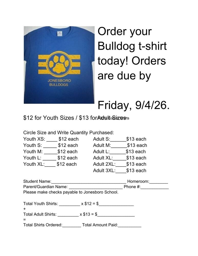 shirt order 