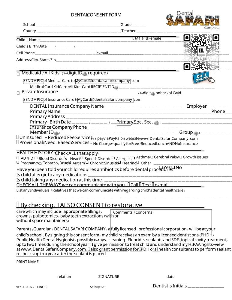 Dental Safari Consent Form Eng.