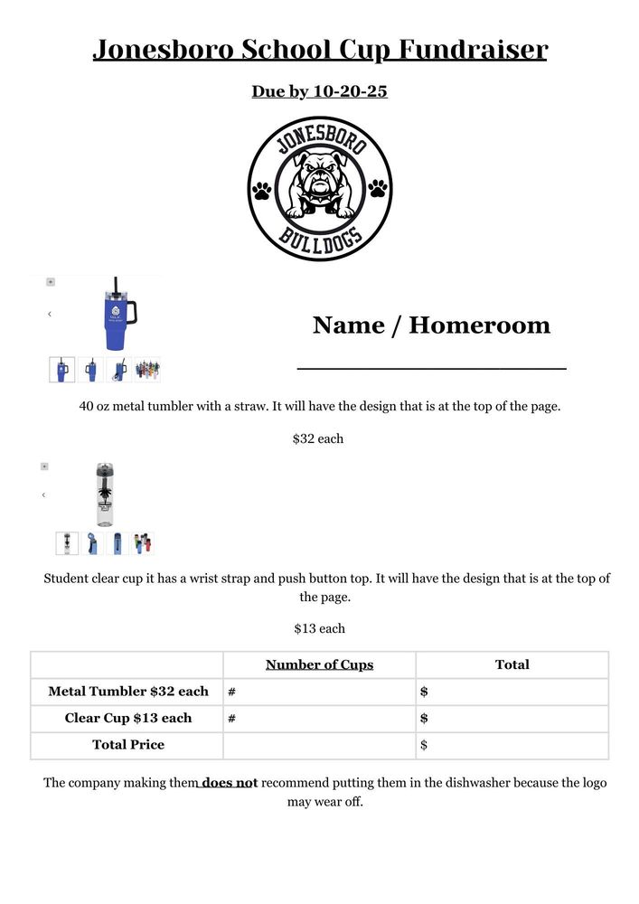 School Cup Fundraiser