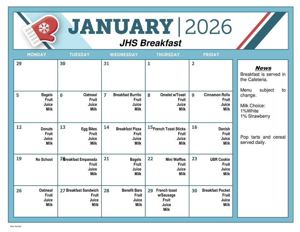 JHS Breakfast Jan 2026