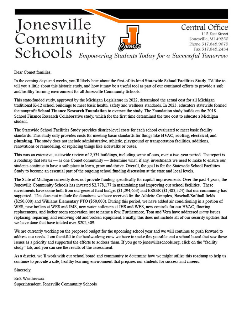 Statewide School Facility Study