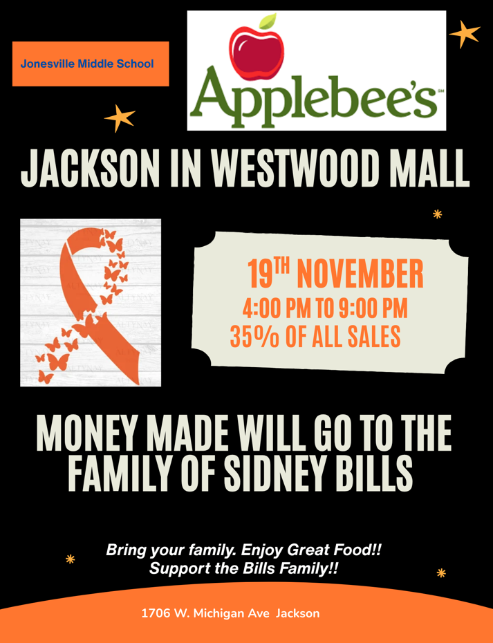 Bills Applebees fundraiser 