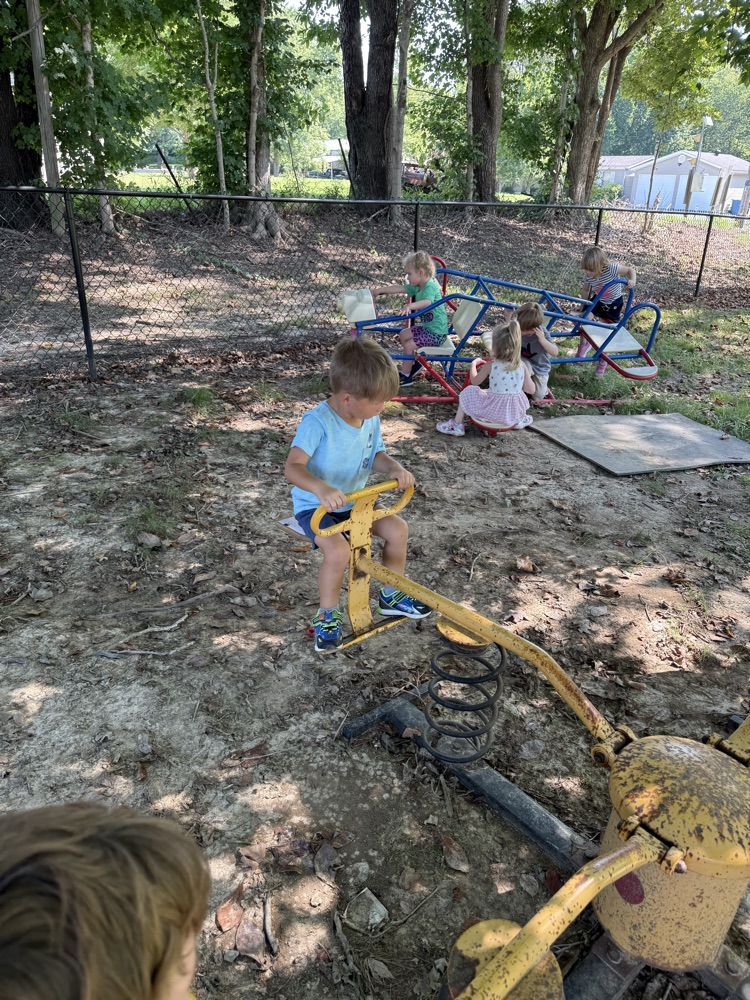 We enjoyed playing in the shade on the playground