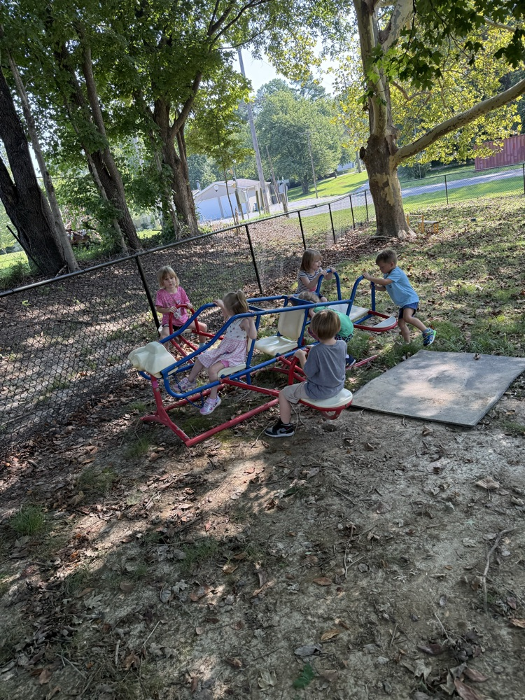 Enjoying the shade on the playground