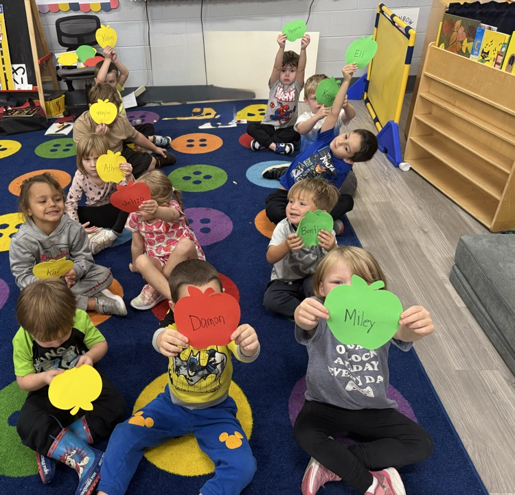 We graphed our favorite color apple.  It was a tie between red and green!