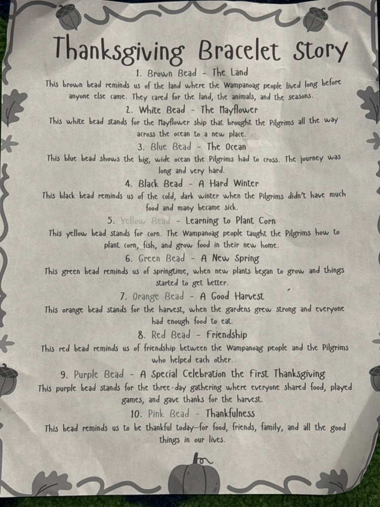 Our Thanksgiving bracelet