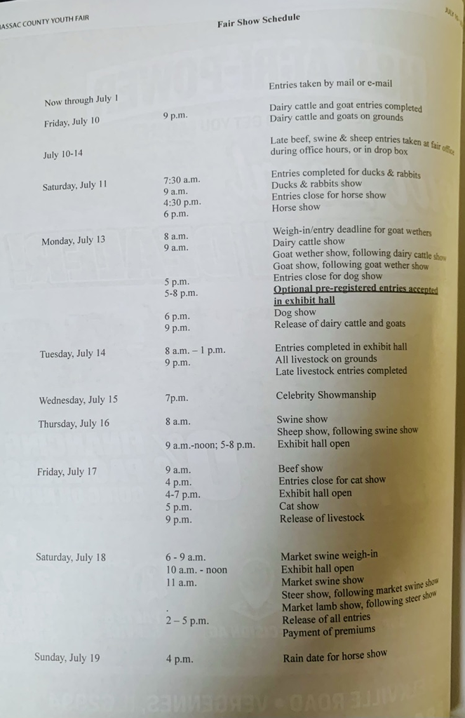 Schedule
