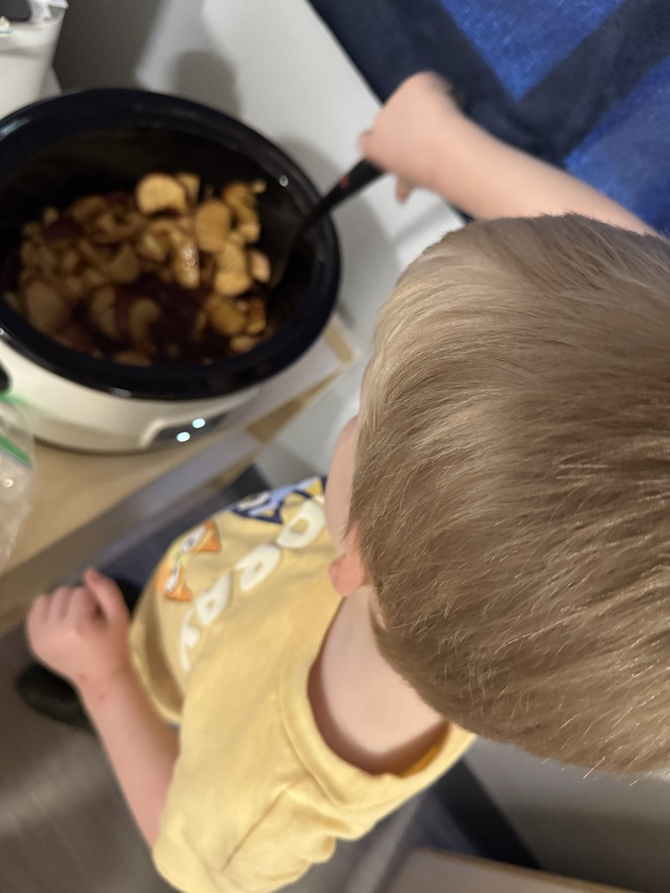 We helped stir the applesauce