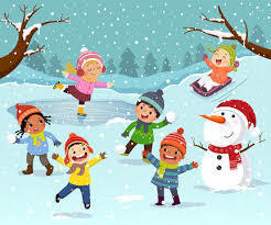 cartoon image of outdoor snow ball fight