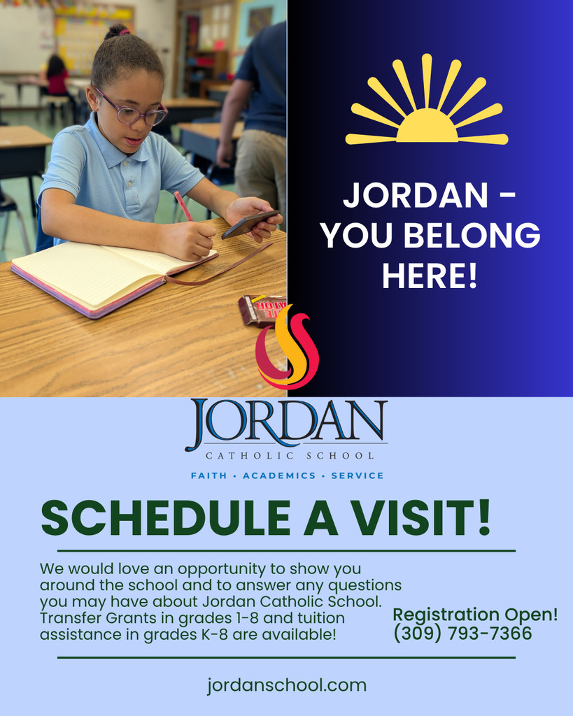 flier asking interested viewers to schedule a tour of the school. image shows student writing in a notebook