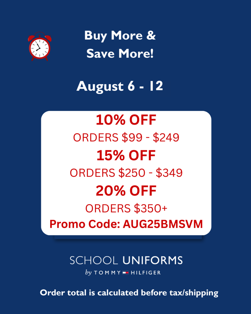 blue background flier advertising a promotion from Tommy Hilfiger