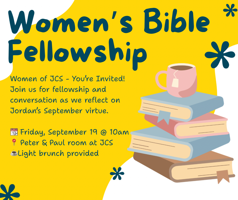 Informational flier inviting women to a bible study group
