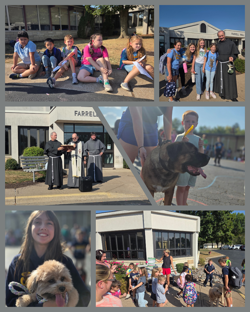 photo collage of students with their pets for the Blessing of the Animals prayer service