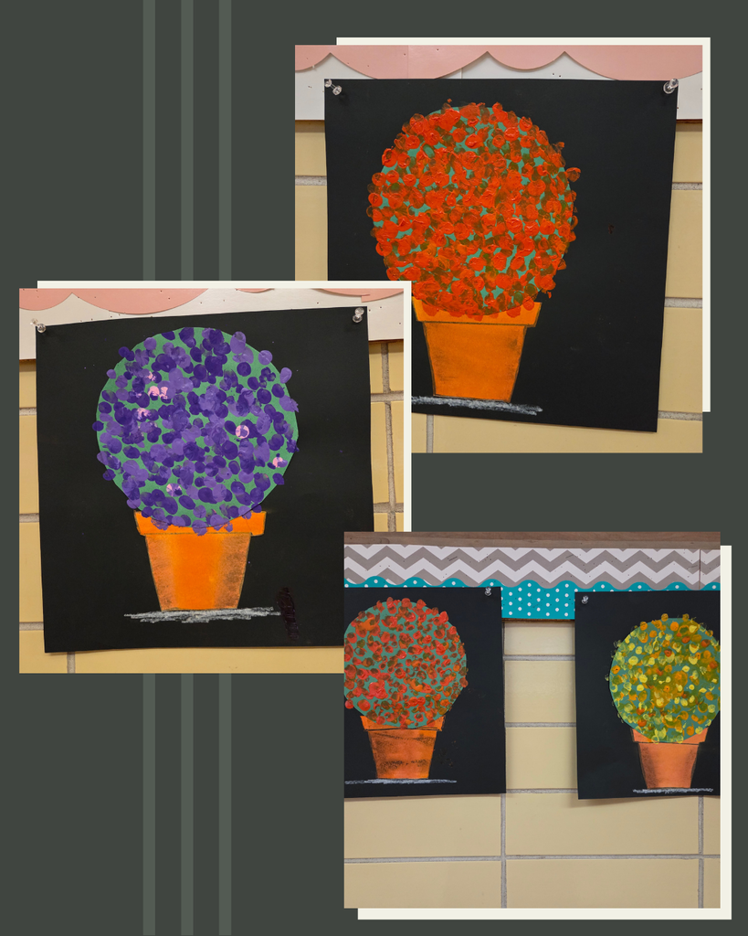 art work featuring finger painted mums