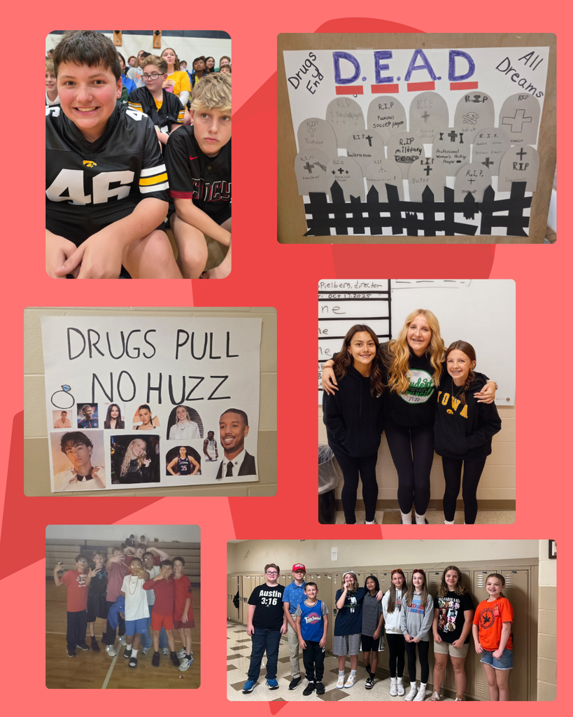 photo collage of students celebrating Red Ribbon Week