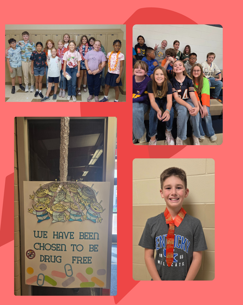 photo collage of students celebrating Red Ribbon Week